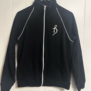 Holloway Black Fleece Jacket with White Accents - Alchemist Brewery